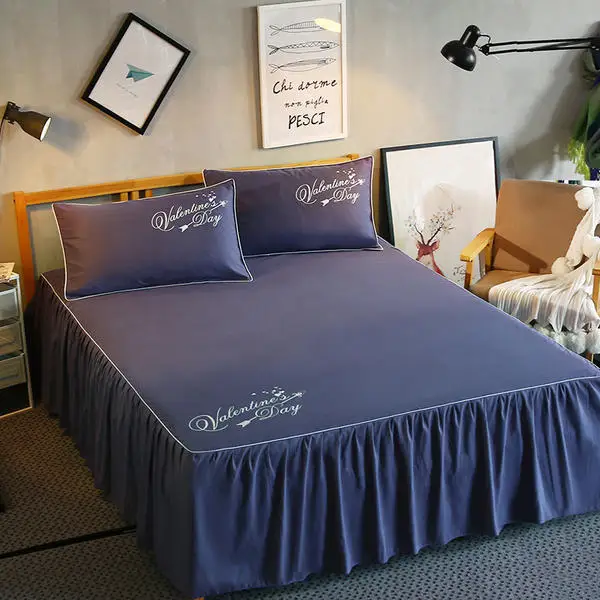 Polyester/cotton Bed Skirts Mattress Protector Solid Bed Sheets Bedspread Bedding Set Covers Fitted Sheet Bedsheet Wedding Gift