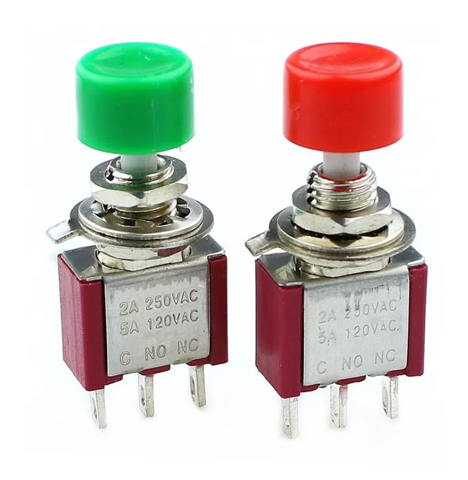1 шт. AC 2A/250V 5A/120V 3 контактный SPDT Мгновенный кнопочный переключатель NO