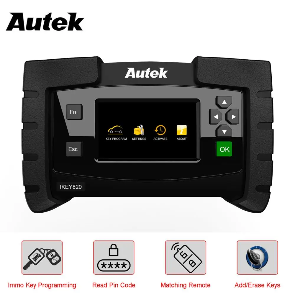 AUTEK ikey820 все Утерянные ключи программатор OBD2 автомобильный диагностический инструмент чтение иммобилайзера Pin-коды автомобильный чип-ключ Программирование добавить/стереть ключ