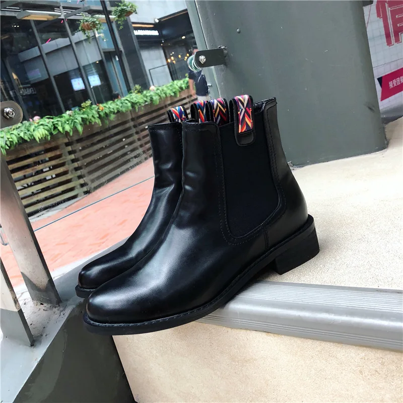 Осенние женские ботильоны на платформе ботинки пикантная женская обувь низком