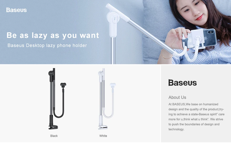 Xiaomi Baseus ленивый держатель для телефона 360 Вращающийся гибкий Регулируемый Настольный зажим для планшета подставка для мобильного телефона