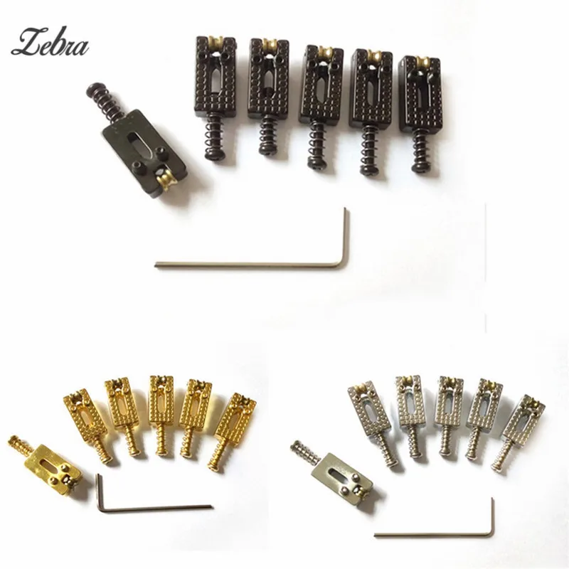 Зебра 3 вида цветов 6 шт. металлический роликовый мост тремоло гитара седла с