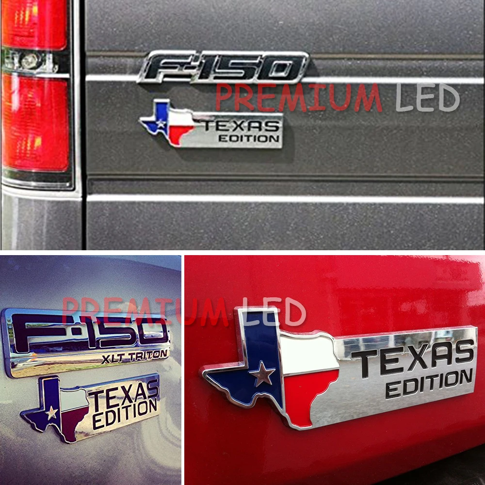 (1) хромированная отделка 3D эмблема Texas Edition значки для Ford F-150 F-250 F-350 (также
