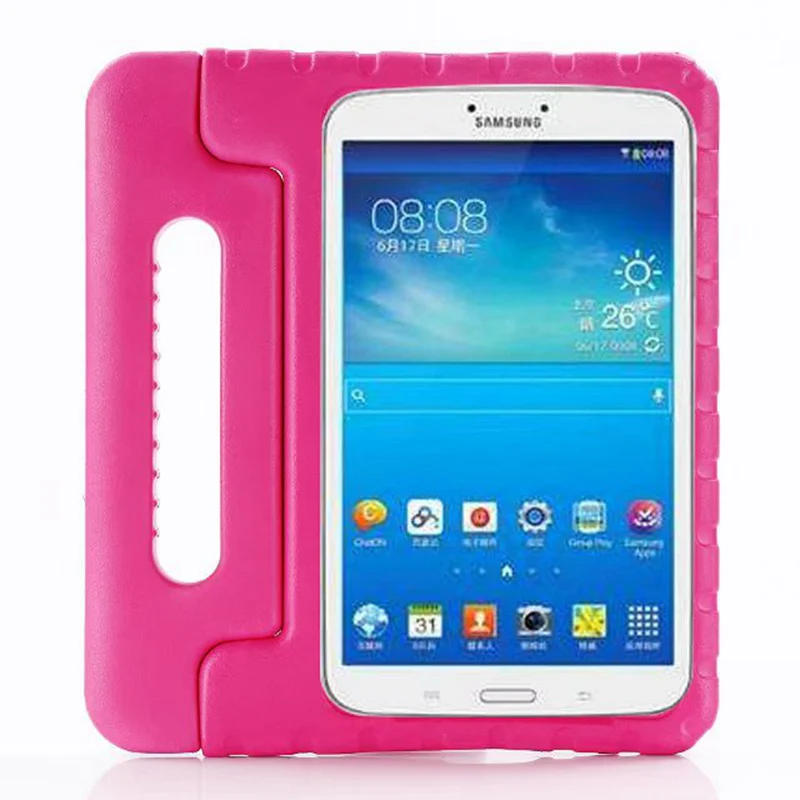 red Ударопрочный детский чехол EVA для samsung Galaxy Tab A 8,0 T380 T385 8,0 дюймов, безопасный чехол, чехол для планшета, держатель для рук, чехол-подставка - Цвет: red