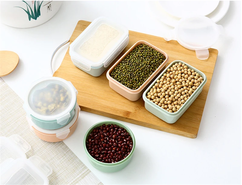 Столовая посуда Bento миска круглый холодильник для хранения Ланч-бокс кухонная посуда пластиковая прямоугольная герметичная коробка С Пылезащитным покрытием