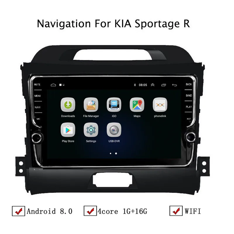 9 &quotAndroid 8 1 автомобильный gps навигатор для Kia Sportage R 2010 2016 Автомагнитола стерео