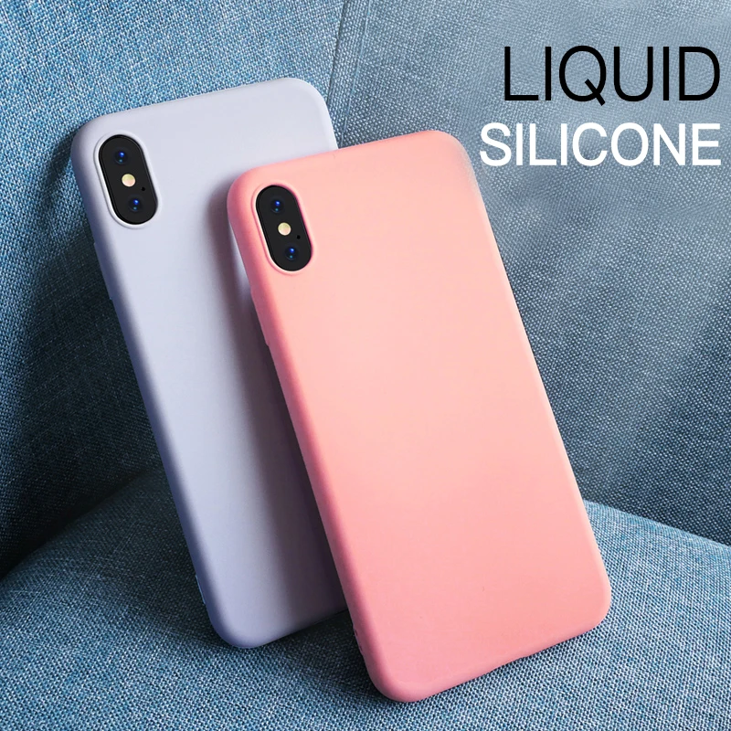 Оригинальный жидкий силикон для iPhone 7 8 6 6s Plus 5 5S 4 4s тонкий мягкий чехол
