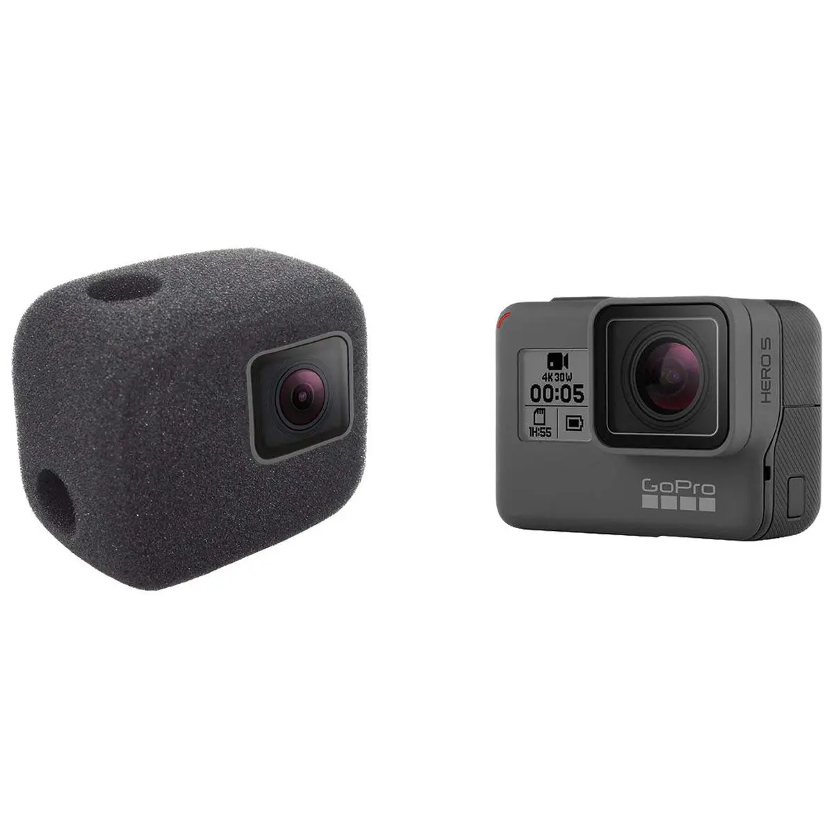 Ветронепроницаемый пенопластовый чехол на лобовое стекло для GoPro Hero 5 6 (2018) черная