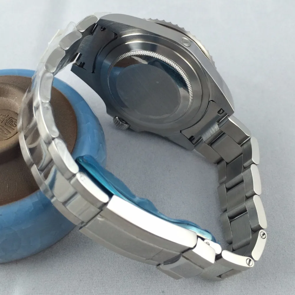 Мужские часы с черным циферблатом Parnis автоматические механические светящиеся 42