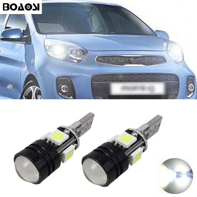 BOAOSI 2x T10 светодиодный 5050 4smd + 1 5 Вт Автомобильный Canbus W5W без ошибок на танкетке