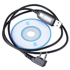 USB-кабель для программирования + CD FHRG для Baofeng UV-3R + UV-5R 5RA Kenwood TK-240 250 2-контактный Динамиккабель передачи данных для микрофона