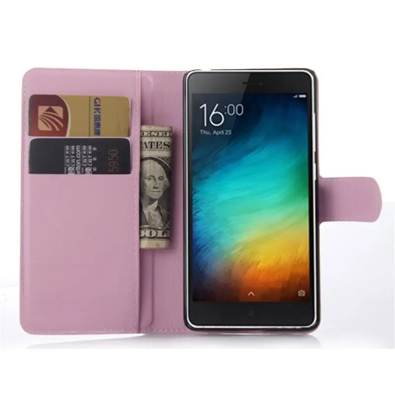 Чехол для Xiaomi Mi4c кожаный роскошный чехол бумажник телефона Mi4i с откидной крышкой