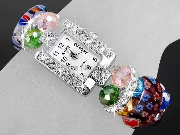 2 шт кристалл браслет из муранского стекла Прямоугольник часы горячий|glass