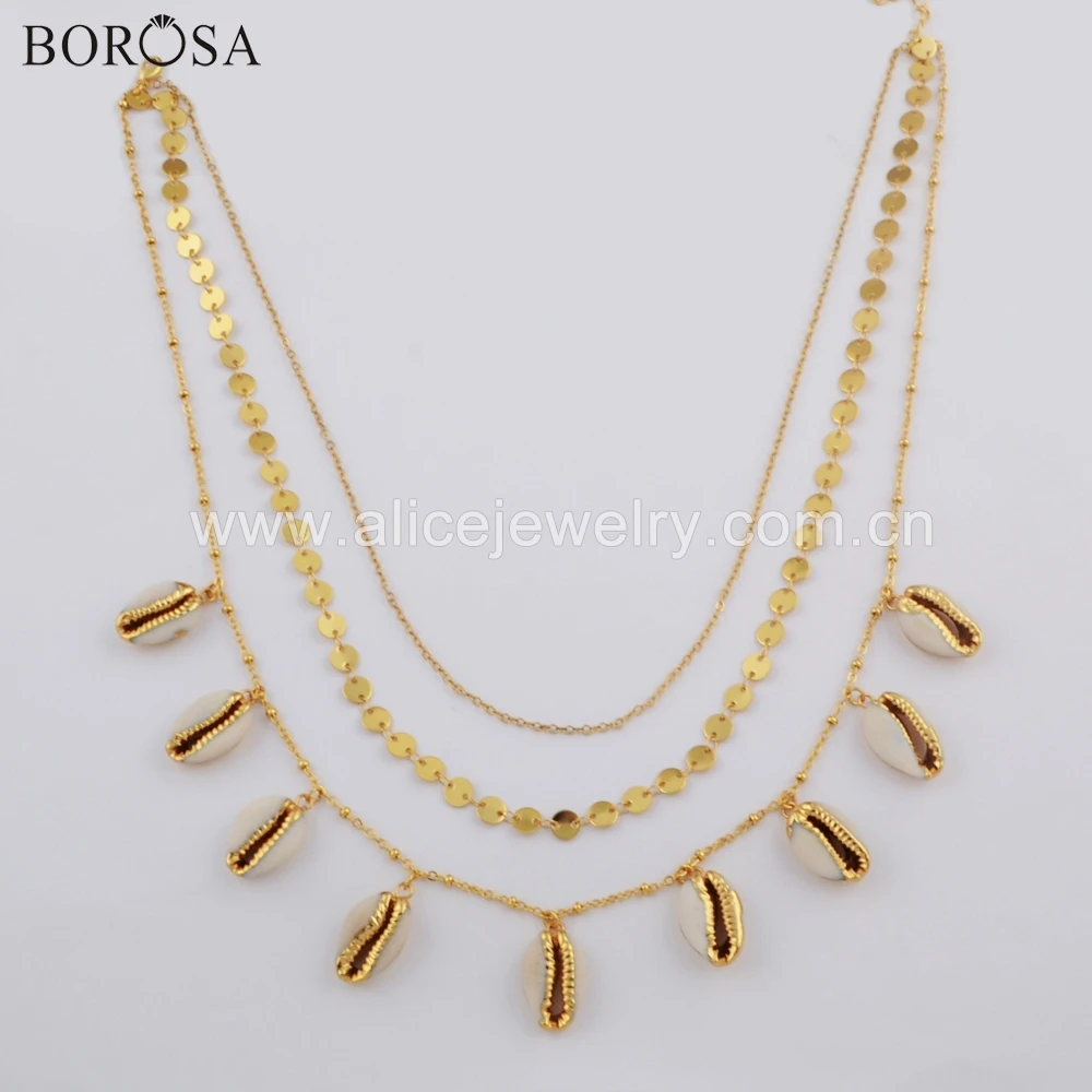 BOROSA 2 шт. ручная работа золото/серебро цветные бусины из натуральной раковины