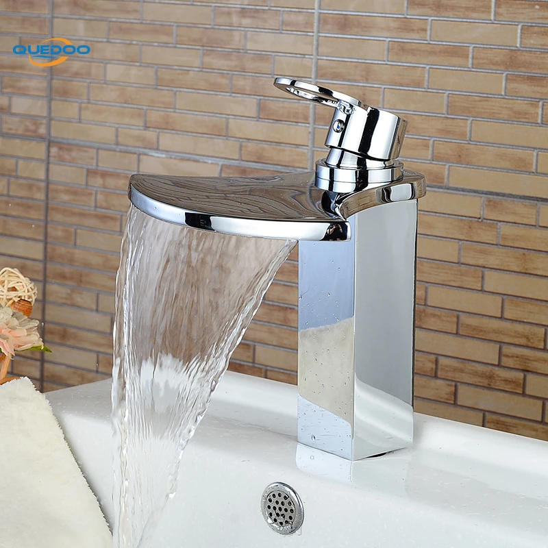 Кран для раковины с водопадом кран одной ручкой хромированный смеситель |