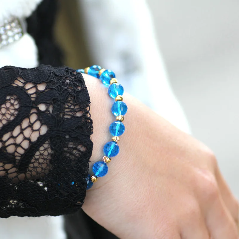 Женский блестящий браслет StreBelle классический с кристаллами ювелирное изделие 17 5