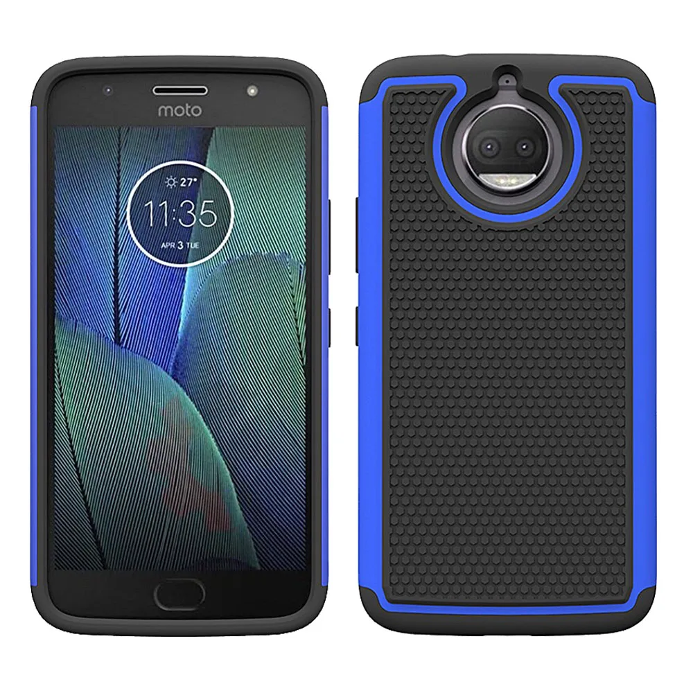 Противоударный чехол для Motorola Moto G5S / Plus Мягкая силиконовая резина и жесткая
