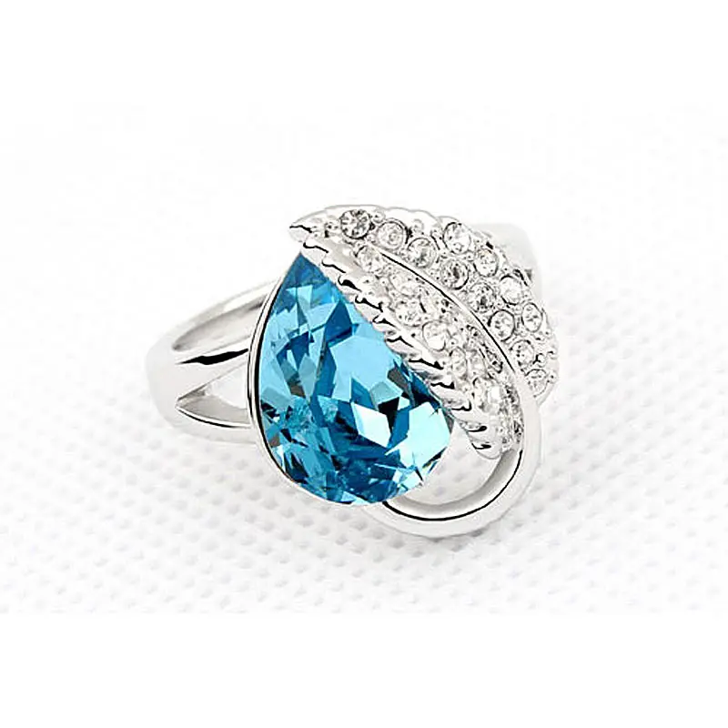 Кольцо в виде павлина звезды розового голубого сердца груши с австрийским