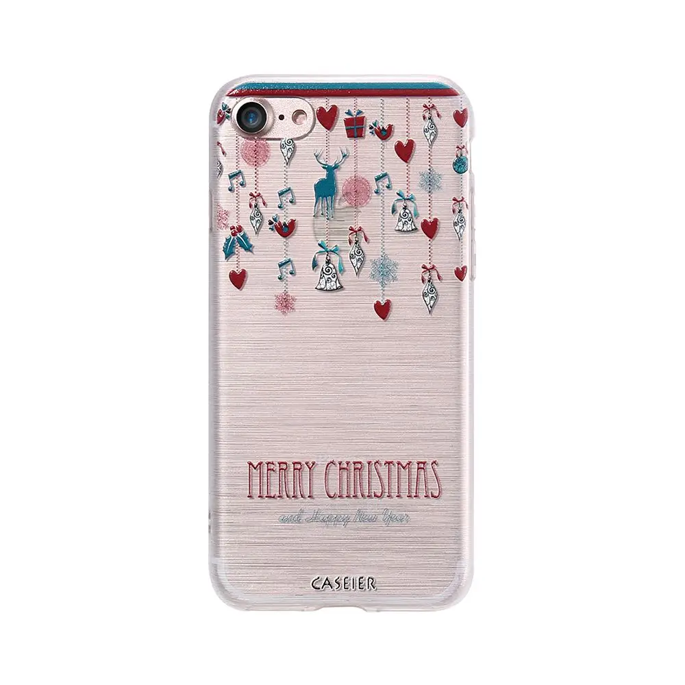 Caseier зимний силиконовый чехол для iPhone 5 5S SE роскошный Снежный серия чехол-крышка с узорами для iPhone X 6 6s 7 8 Plus ультратонкий Capinhas - Цвет: Christmas Wind Chime