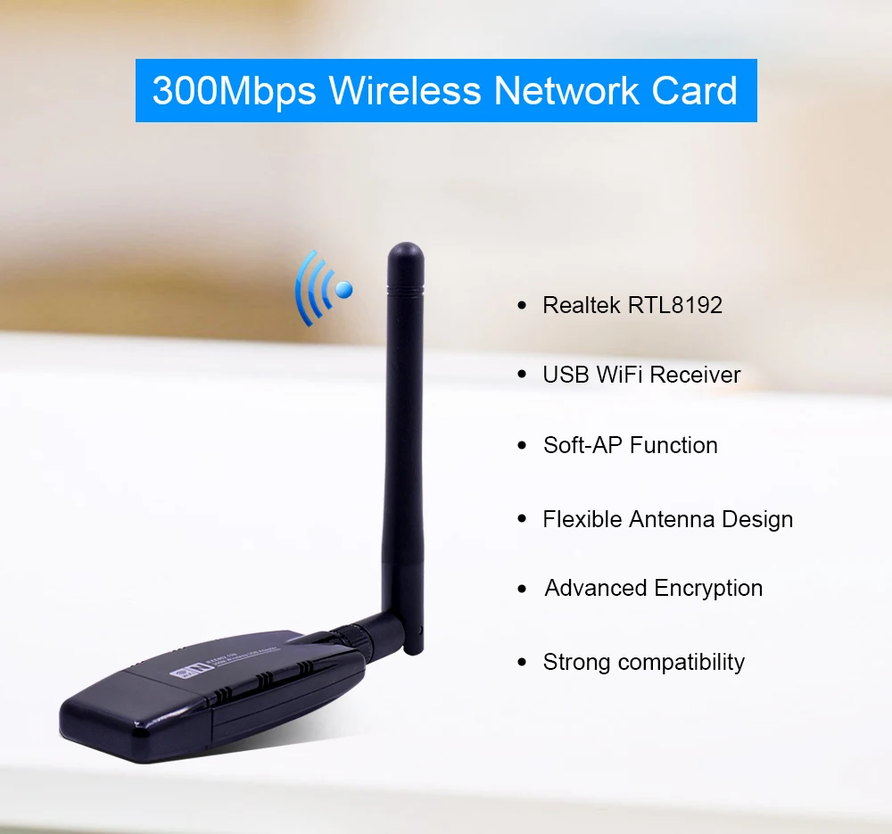 CHIPAL 300 Мбит/с высокоскоростной Wifi адаптер мини USB приемник беспроводной 2дб