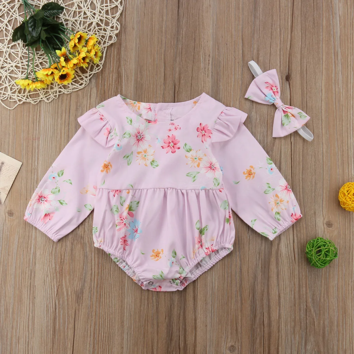 Комбинезон с длинным рукавом для новорожденных девочек 0 24 месяцев|Боди малышек| |