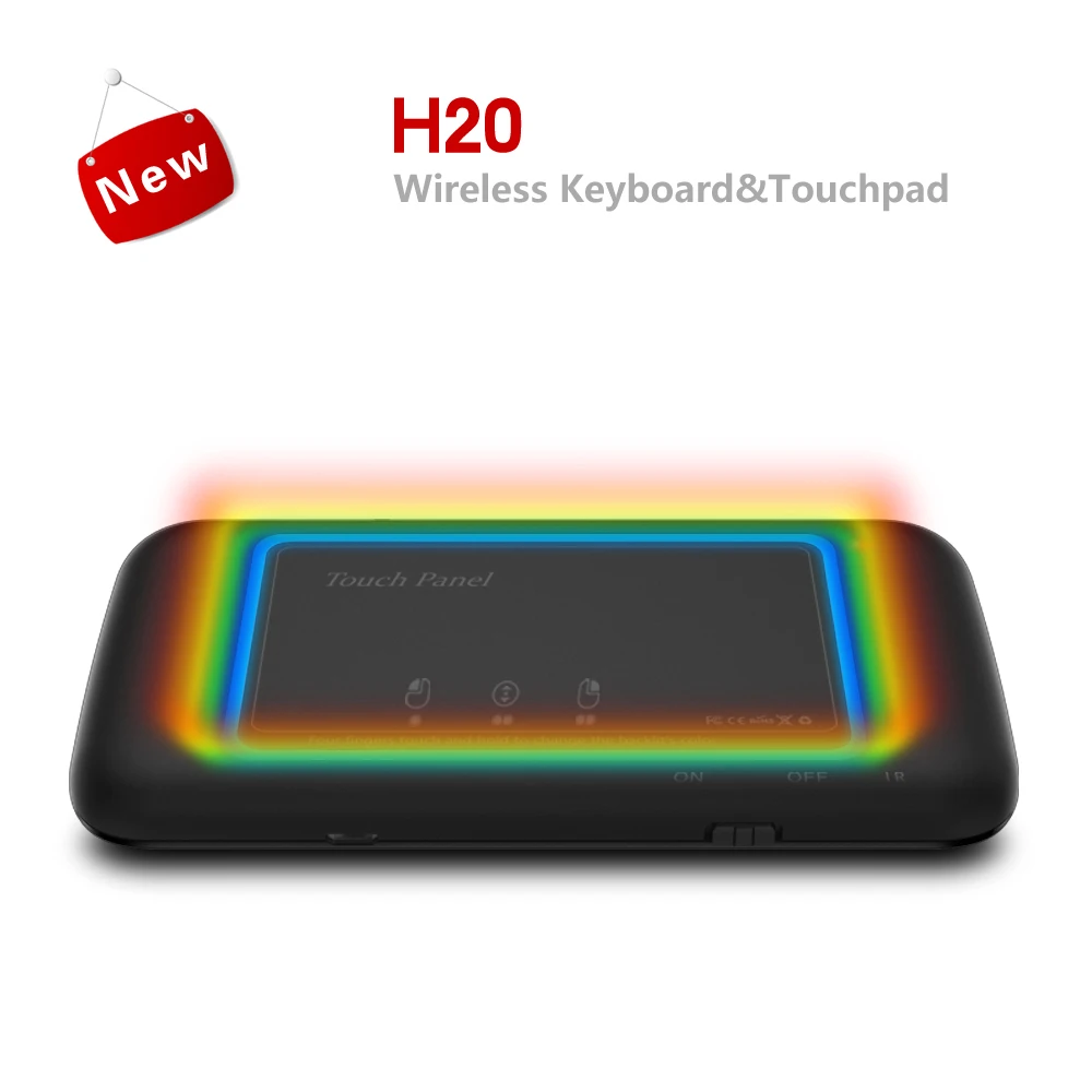 H20 подсветка Airmouse 2,4 ГГц Беспроводная Клавиатура Ручной ИК обучающий пульт дистанционного управления с тачпадом для Smart tv Box PC