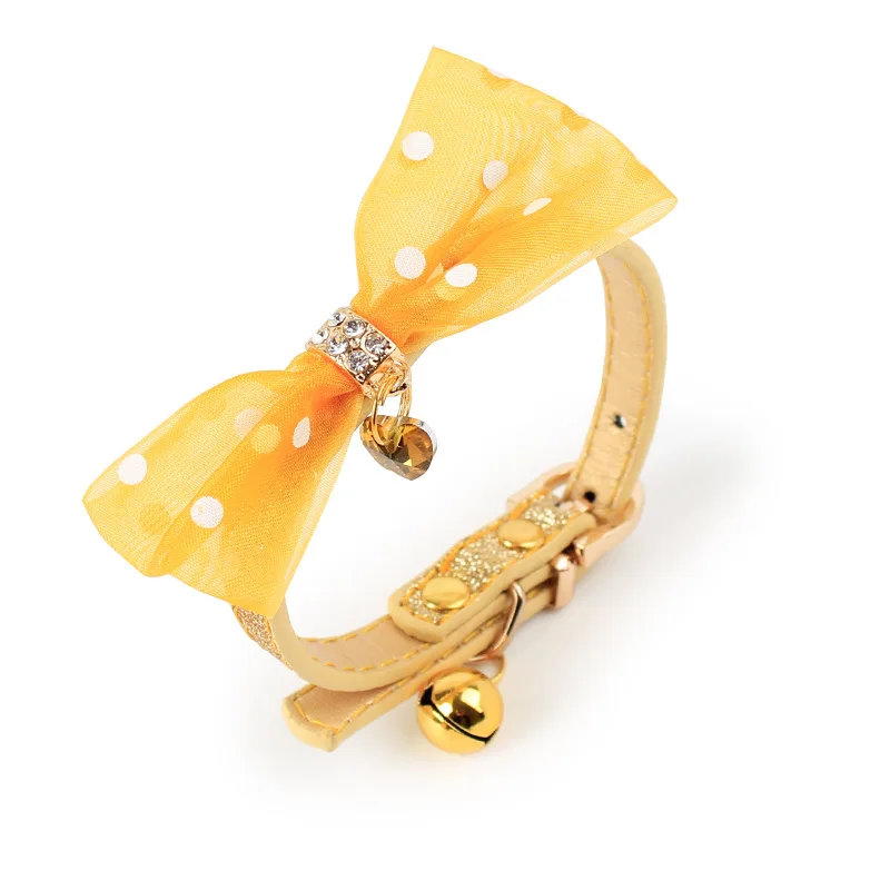 Милый блестящий ошейник для маленькой собаки кошки Регулируемый из