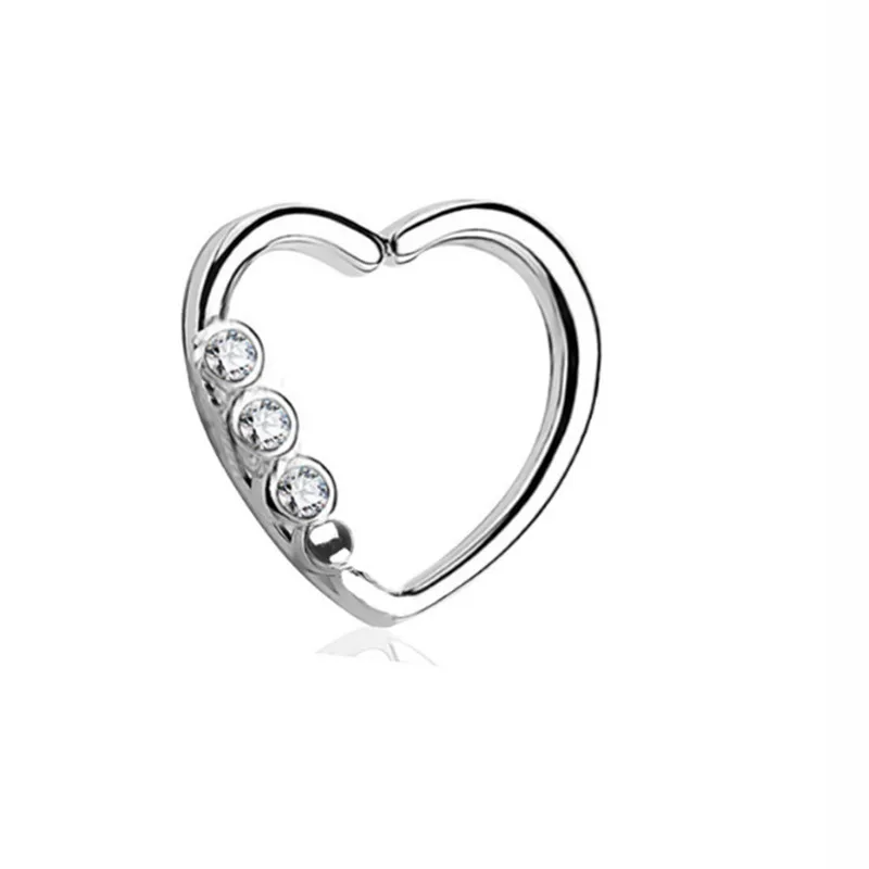 2019 модное кольцо для носа из нержавеющей стали с белым кристаллом женщин и мужчин