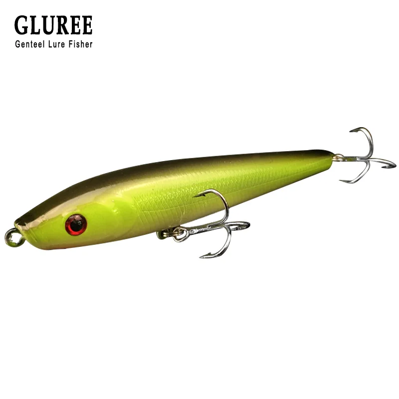GLUREE 1 шт. 9 см 10 г Карандаш жесткие приманки тройные Крючки качающийся