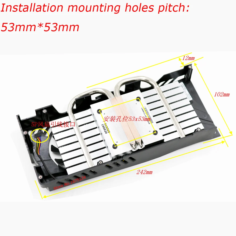Компьютер VGA кулер с тепловыми трубками радиатора вентилятор для ASUS GTX960 GTX 960