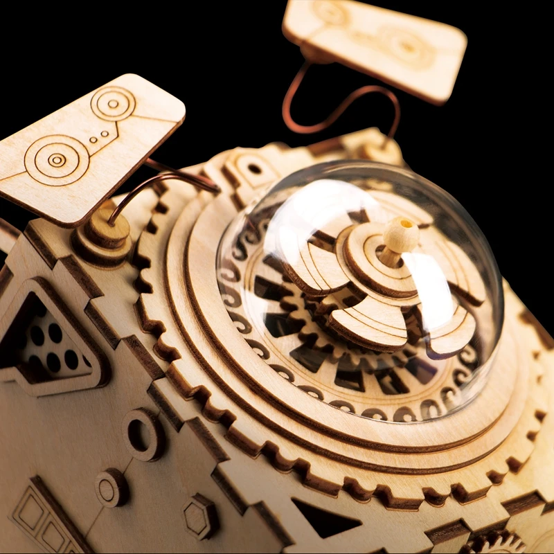 Robud деревянная Паровая панк модель собаки 3D головоломка Музыкальная шкатулка