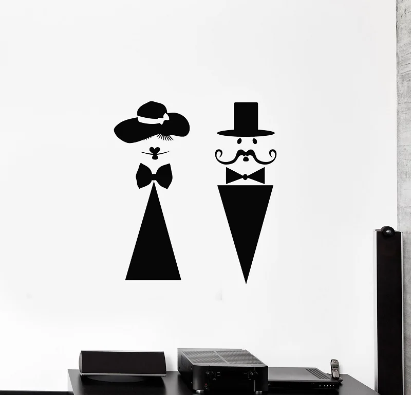 

Vinyl wall decal lady men's health local toilet door badge logo WC sticker mural YS22