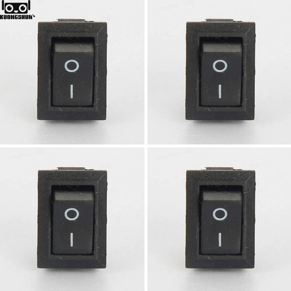 10 шт./компл. KCD11 AC 250V 3A 2 контактный ВКЛ./ВЫКЛ. Вход/выход SPST защелкивающийся мини