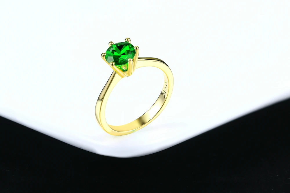 Классический Простой дизайн 6 зубец сверкающий Пасьянс 1ct циркония розовое золото цвет навсегда свадебное кольцо Модные ювелирные изделия R014 R776