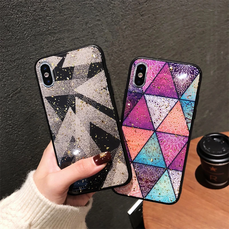 GlamPhoneCase Национальный стиль геометрический Золотой Фольги чехол для телефона iPhone