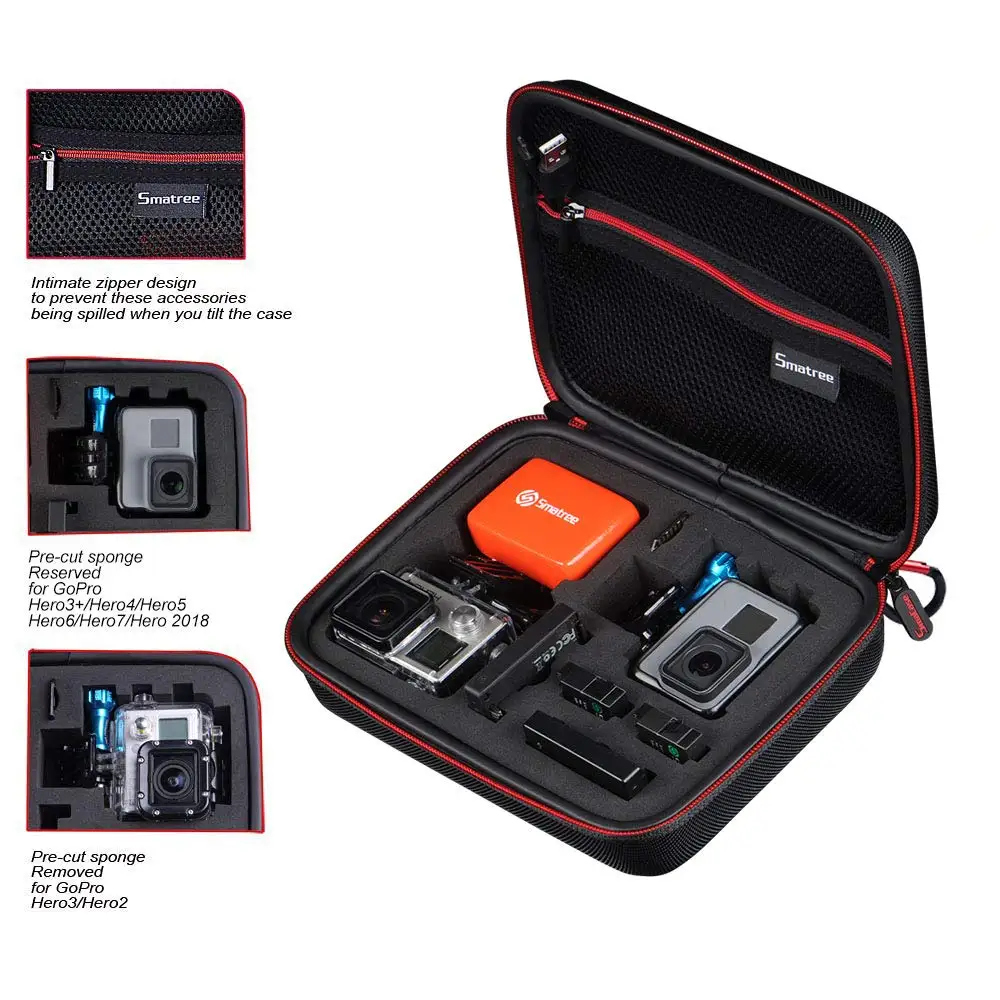 Smatree G160 сумка для переноски Дорожный Чехол хранения Коробка Gopro Hero 7 6 5 4 3 + (камера