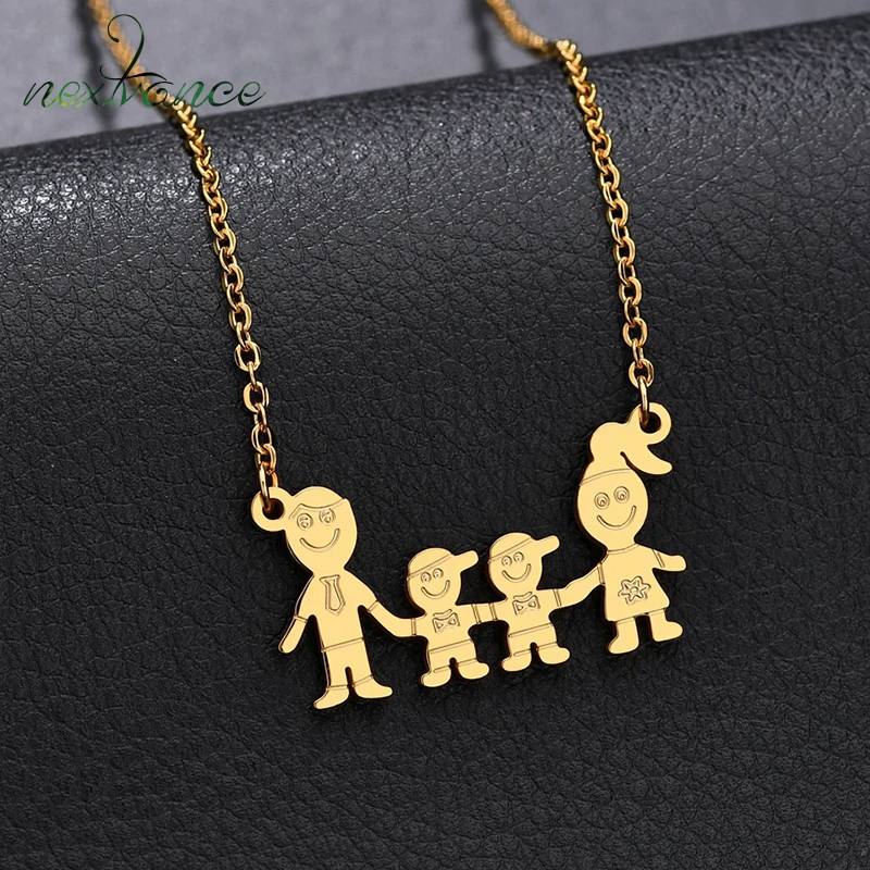 Ожерелье с кулоном Nextvance Happy Family для родителей и детей цепочка из нержавеющей