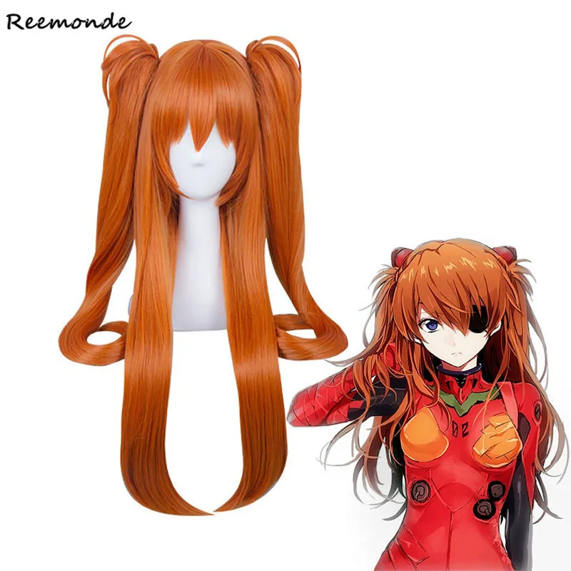 Аниме, косплей, Asuka Langley Soryu, парики, волосы, оранжевый, конский хвост, парик для женщин, девушек, Asuka Langley, парик для косплея