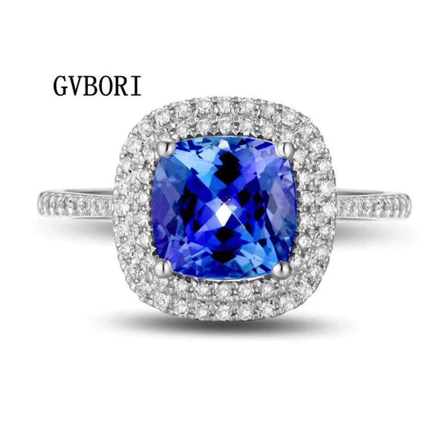 Женское кольцо из танзанита с натуральным бриллиантом 2 3 карат|natural diamond|fine