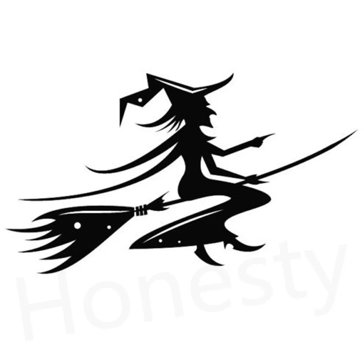 Летящая ведьма на метле стены автомобиля дома стекло окно дверь стикер Авто