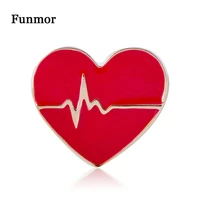 funmor lovely heart enamel pins alloy brooches for women girls collar dress shirt decoration jewelry prom accessories presents