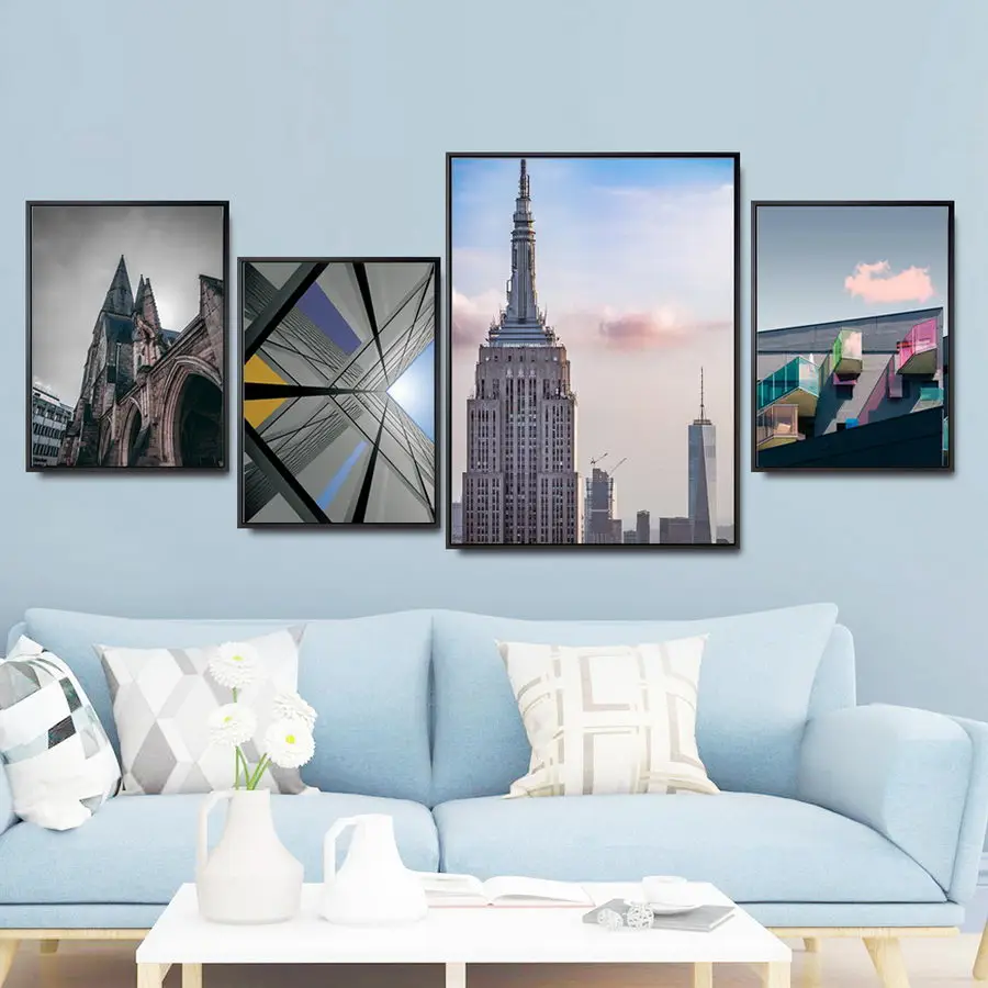 

Home Decoration Print Canvas Wall Art Picture Poster Paintings Oil Unframed Drawings Modern architecture