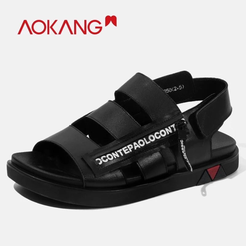 AOKANG/2019 г. летние мужские уличные сандалии повседневные пляжные ботинки модные