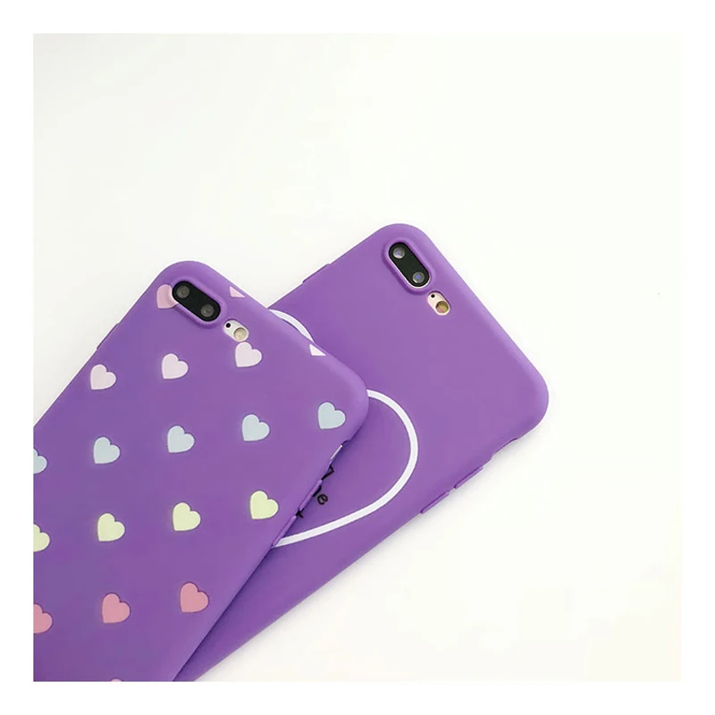 Lovebay фиолетовый чехол для телефона для Iphone XS Max XR X 7 6 6S 8 Plus Love Heart shape Lucky с принтом мягкий чехол-накладка