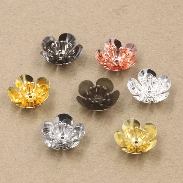 

50pcs 6*16mm Alloy 5 Flower Petals Charms/Pendant Copper with Antique Bronze/Silver/Black/Gold color, Handmade Jewelry Finding