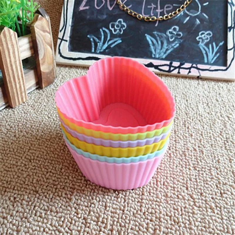 12pcs/lot Silicone Bakeware Maker Mold Tray Baking Muffin Cases Cake Cupcake Liner |