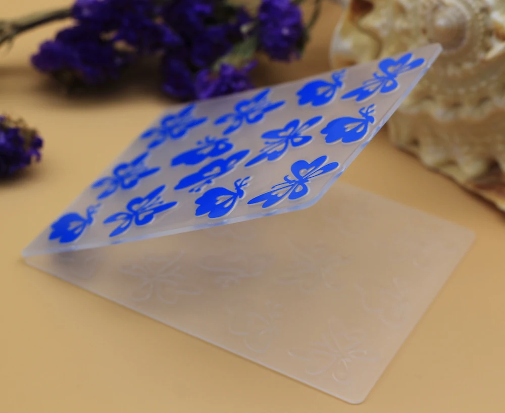 Пластиковая папка для тиснения доска с цветами бабочками альбом скрапбукинга