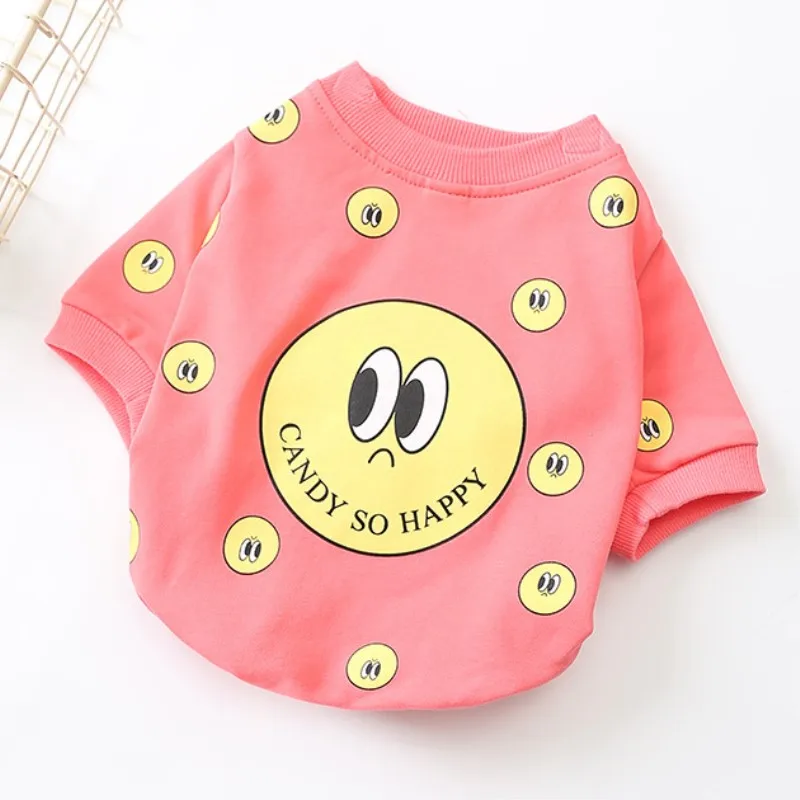 Pets Products Dogs Cats Spring Summer Fashion Cute Smile Clothes Puppy Hoodies | Дом и сад