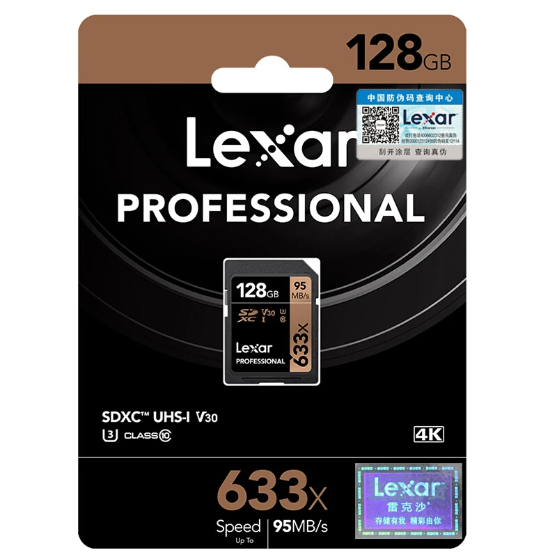 Оригинальная sd карта Lexar 633x 95 м/с 16 ГБ 32 U1 SDHC 64 Гб 128 256 класс 10 U3 SDXC памяти для 1080p 3D 4K