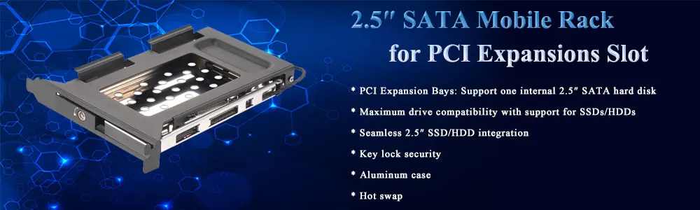 2,5 дюйма алюминиевый чехол sata кронштейн HDD PCI слот расширения SATA Горячая замена мобильного стойки для 2,5 дюйма корпус
